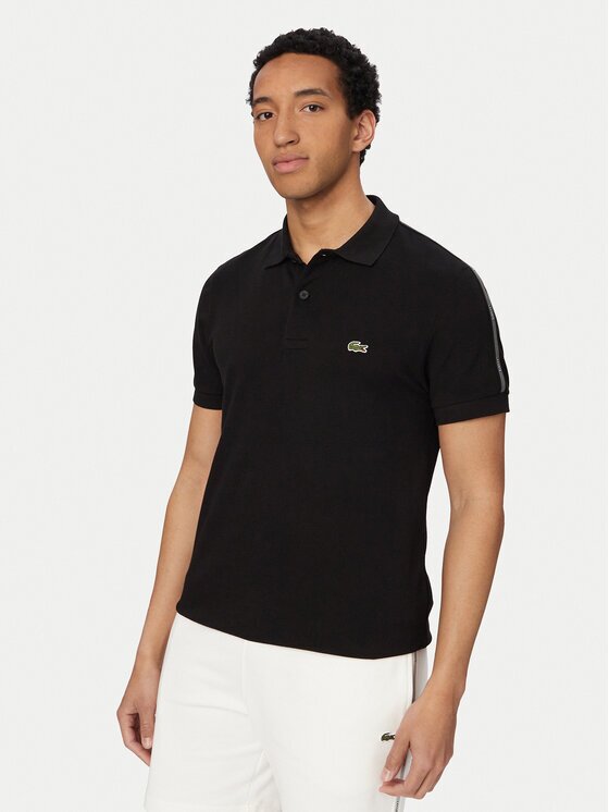 Lacoste Тениска с яка и копчета PH0897 Екрю Regular Fit