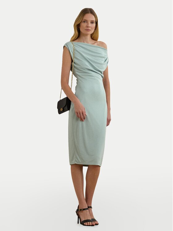 Lauren Ralph Lauren Коктейлна рокля 250964081001 Светлосиньо Slim Fit