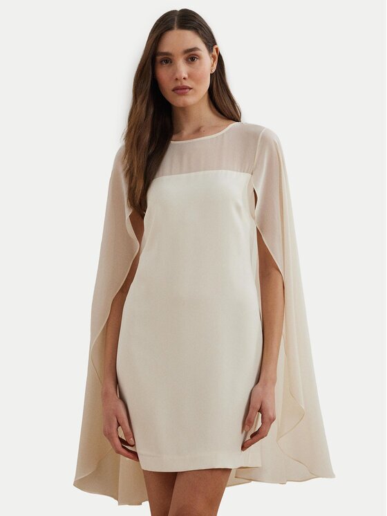 Lauren Ralph Lauren Коктейлна рокля 253963771001 Екрю Regular Fit