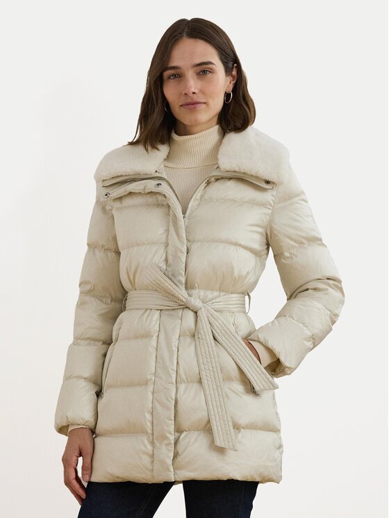 Lauren Ralph Lauren Пухено яке 297957500002 Екрю Regular Fit