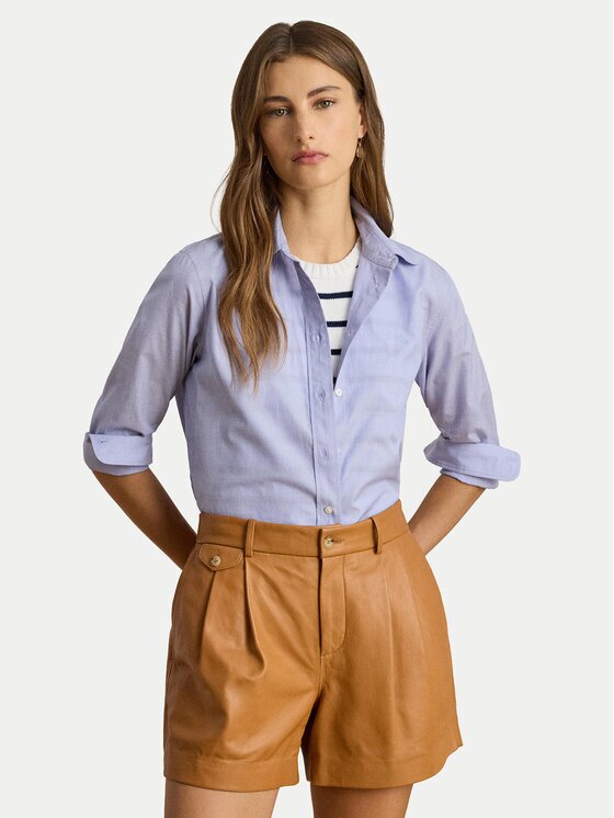 Lauren Ralph Lauren Риза 200940254002 Светлосиньо Straight Fit