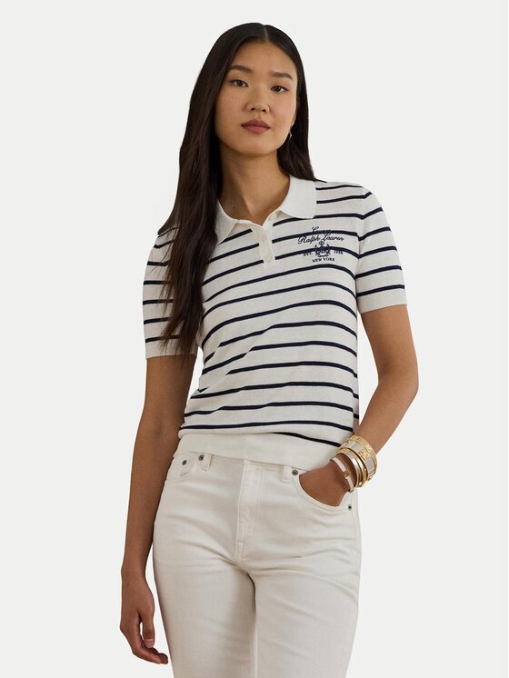 Lauren Ralph Lauren Тениска с яка и копчета 200P03506001 Slim Fit