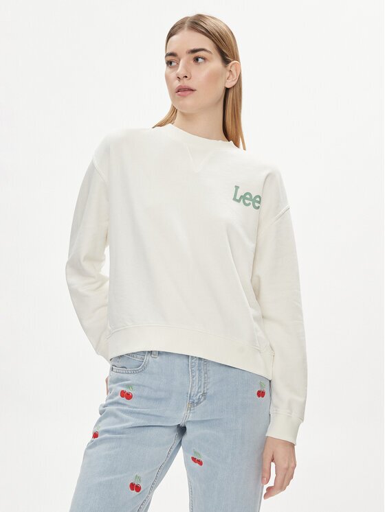 Lee Суитшърт Essential 112350242 Екрю Relaxed Fit