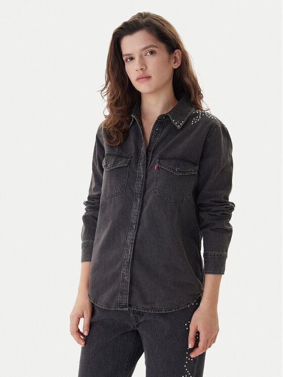 Levi's дънкова риза Western 16786-0108 Черен Regular Fit