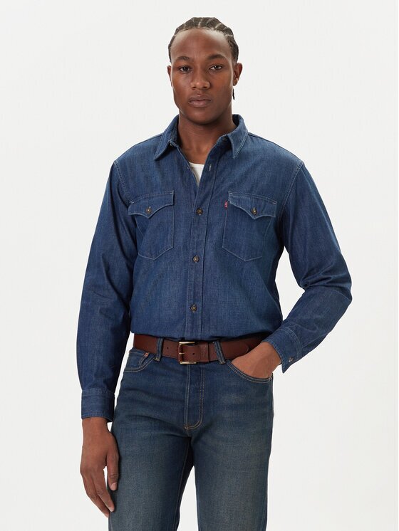 Levi's дънкова риза Western A1919-0061 Тъмносин Relaxed Fit