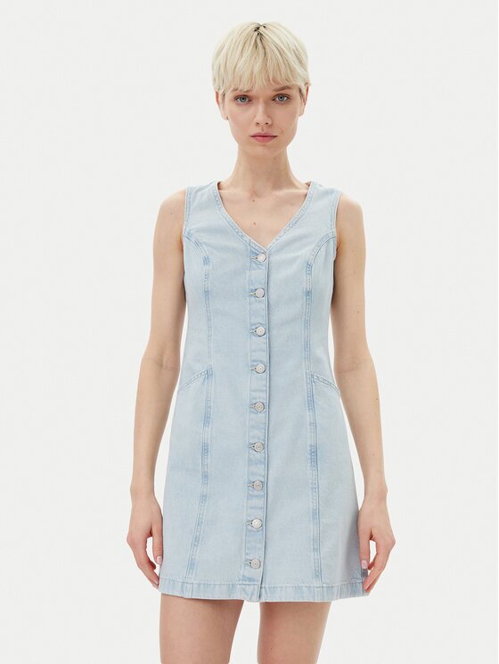 Levi's Дънкова рокля Vianna Vest 001WL-0000 Светлосиньо Regular Fit