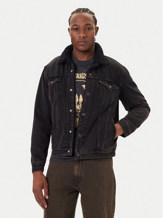 Levi's Дънково яке Type III Sherpa 16365-0291 Черен Regular Fit