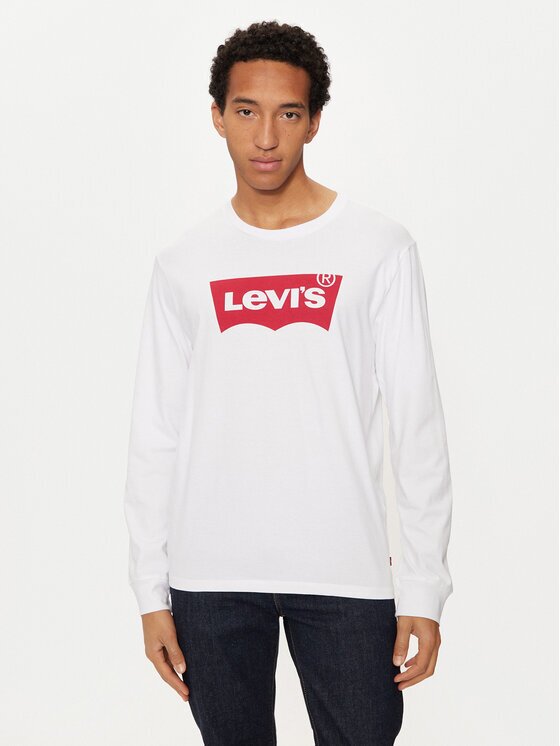 Levi's Тениска с дълъг ръкав Graphic Tee 36015-0010 Бял Regular Fit