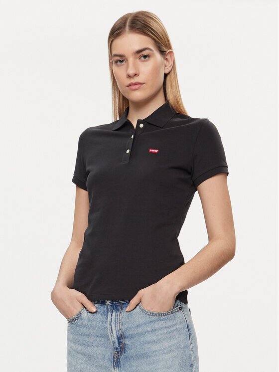 Levi's Тениска с яка и копчета 52599-0046 Черен Slim Fit