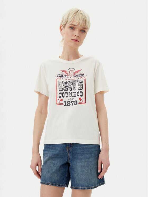 Levi's Тишърт A8802-0041 Бял Standard Fit