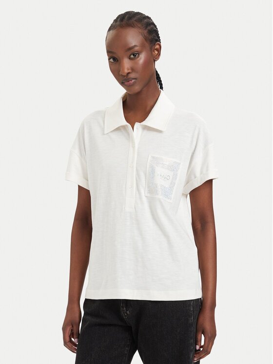 Liu Jo Sport Тениска с яка и копчета TA6159 JS870 Regular Fit