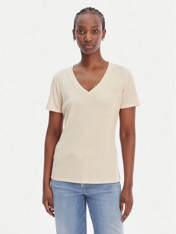 Liu Jo Sport Тишърт TA6175 J3845 Екрю Regular Fit