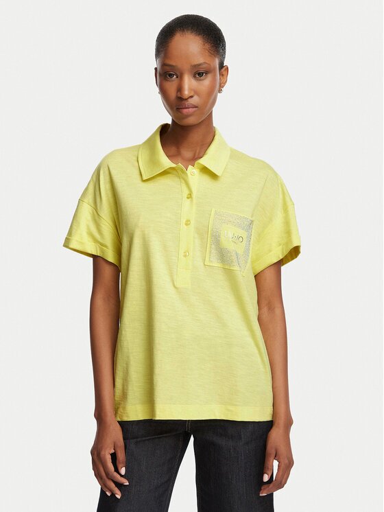 Liu Jo Тениска с яка и копчета TA6159 JS870 Regular Fit