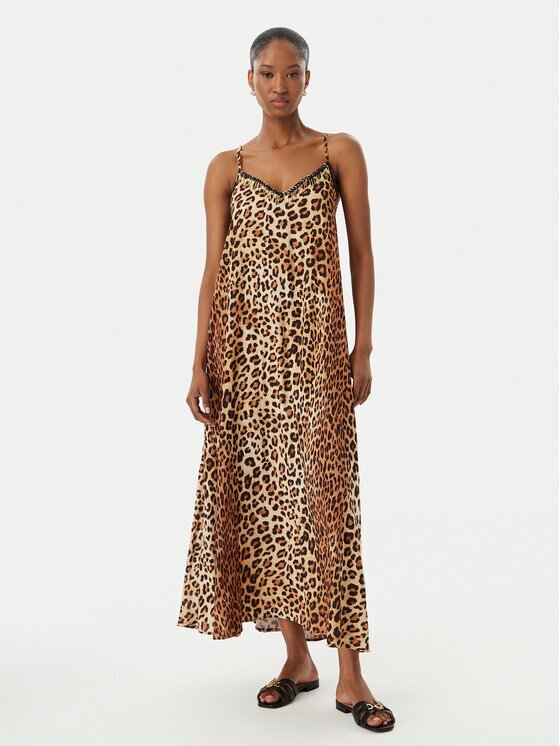 Lola casademunt Лятна рокля LS2616004 Бежов Relaxed Fit