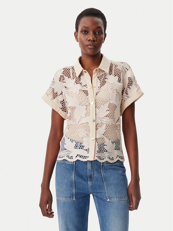 Lola casademunt Риза MS2515008 Екрю Relaxed Fit