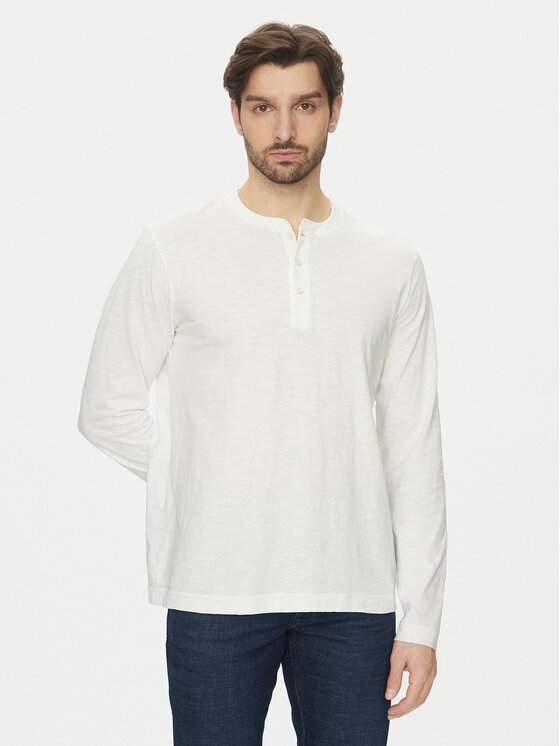 Marc O'Polo Тениска с дълъг ръкав 522 2246 52064 Екрю Regular Fit