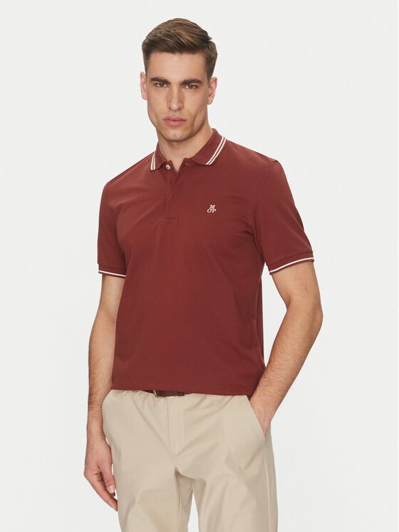 Marc O'Polo Тениска с яка и копчета 523 2230 53054 Regular Fit