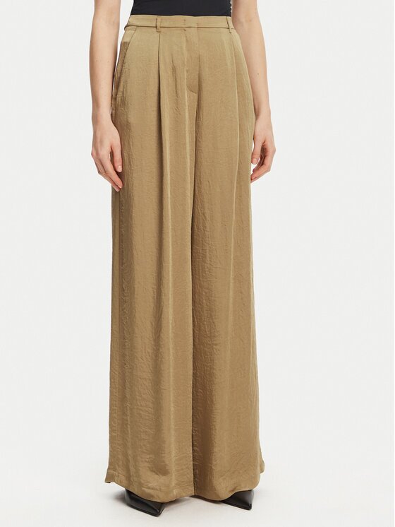 Marella Панталони тип палацо Silico 2513131125 Екрю Wide Leg