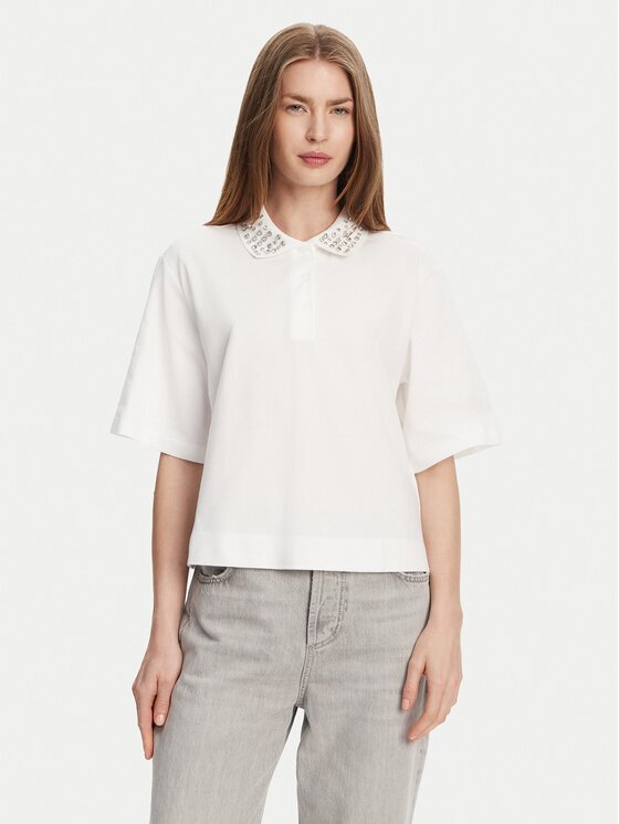 Marella Тениска с яка и копчета Gonzaga 2513951014 Relaxed Fit