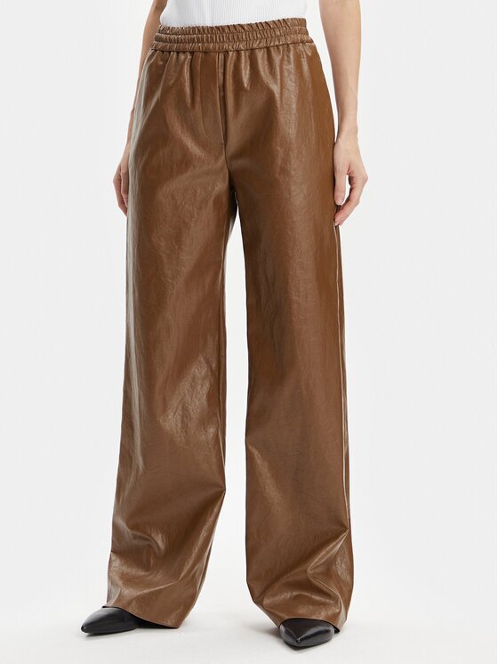 Max Mara Leisure Панталони от имитация на кожа Brezza 2415131141 Wide Leg