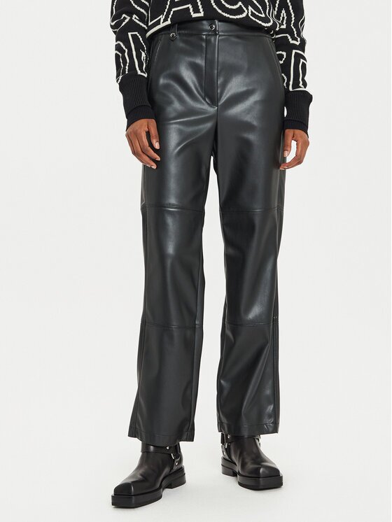 Max Mara Leisure Панталони от имитация на кожа Struzzo 2426786098 Straight Fit