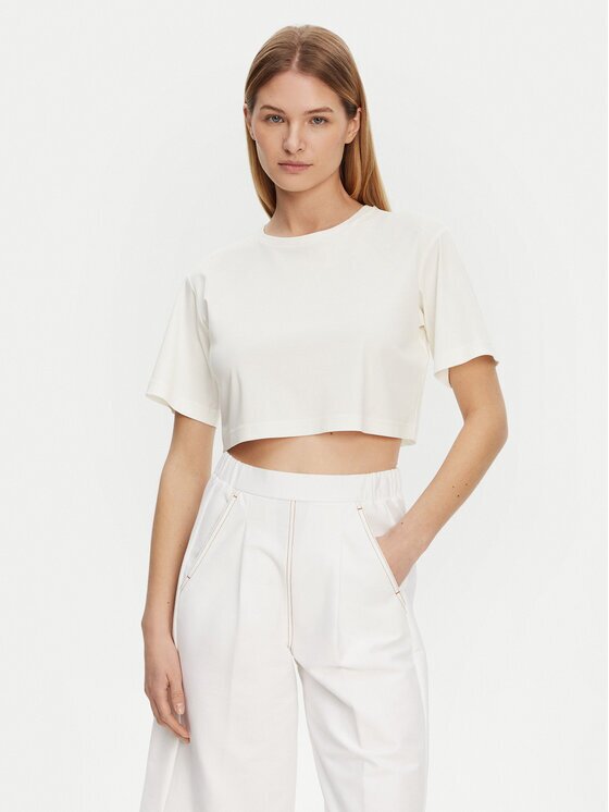 Max Mara Leisure Тишърт 2516941098650 Екрю Regular Fit