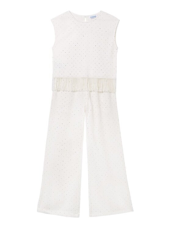 Mayoral Комплект блуза и панталон 6558 Екрю Relaxed Fit