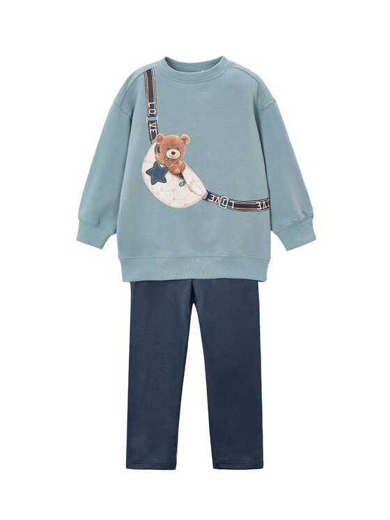 Mayoral Комплект суитшърт и клин 4727 Син Regular Fit