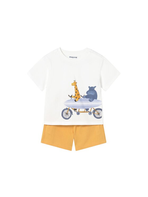 Mayoral Комплект тишърт и панталонки 1670 Жълт Regular Fit