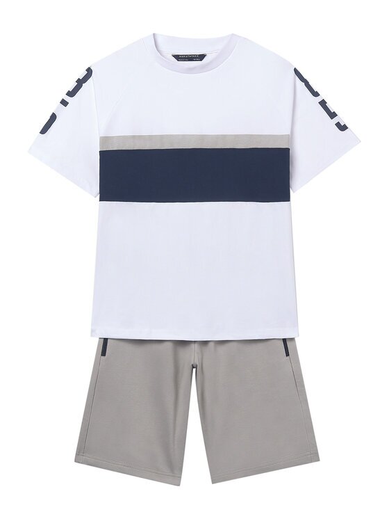 Mayoral Комплект тишърт и панталонки 6688 Сив Regular Fit