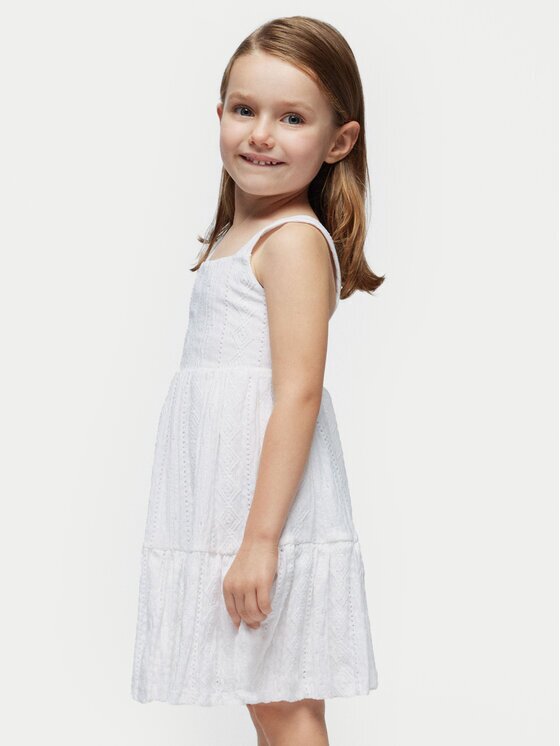 Mayoral Лятна рокля 3950 Бял Regular Fit