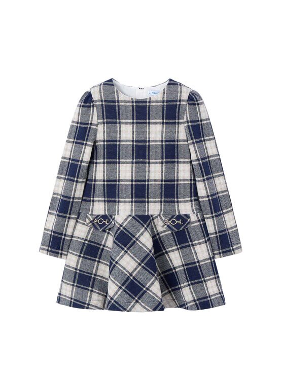 Mayoral Плетена рокля 4921 Сив Regular Fit