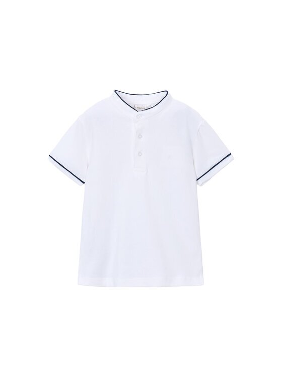 Mayoral Тениска с яка и копчета 3102 Бял Regular Fit