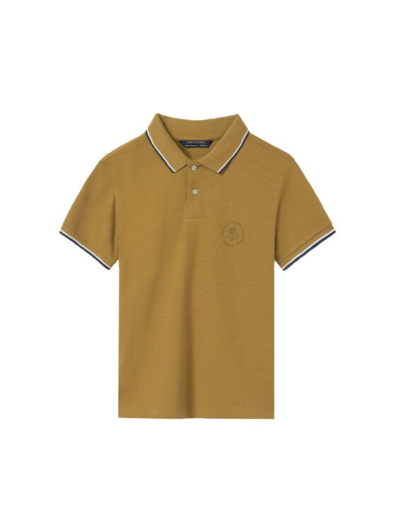 Mayoral Тениска с яка и копчета 6133 Каки Regular Fit
