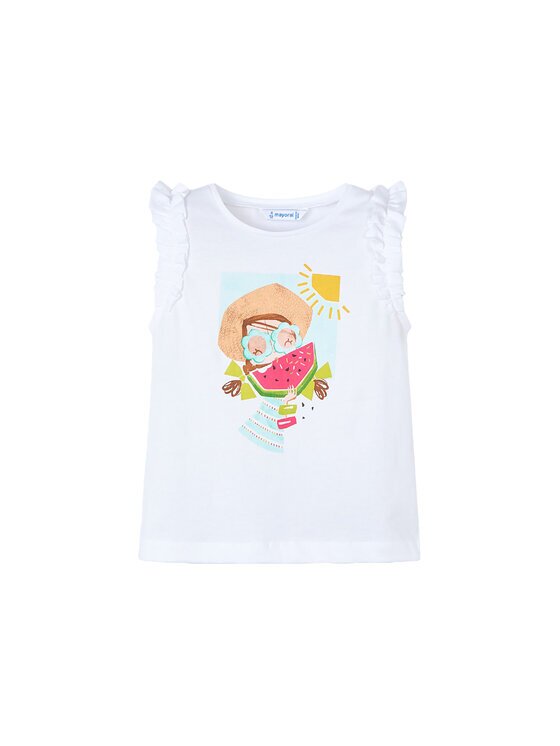 Mayoral топ 3021 Бял Regular Fit