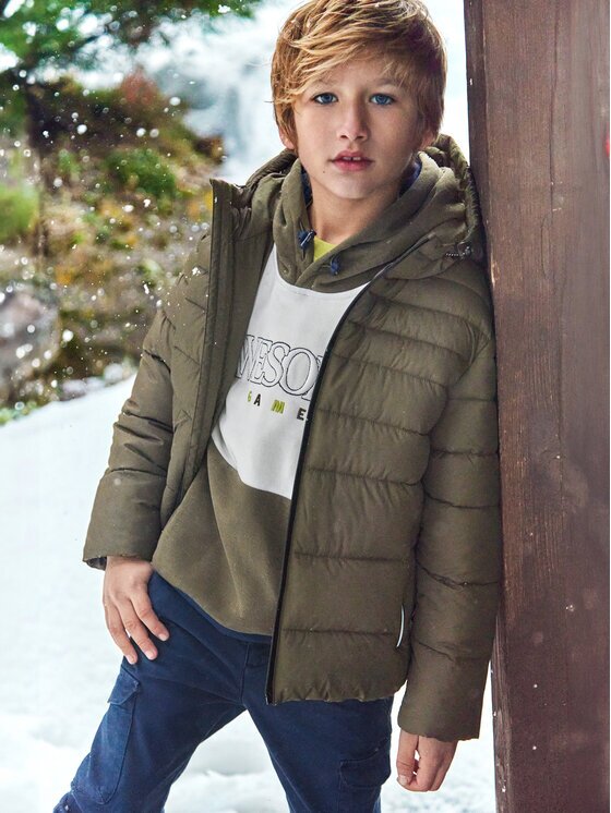 Mayoral Зимно яке 7458 Кафяв Regular Fit