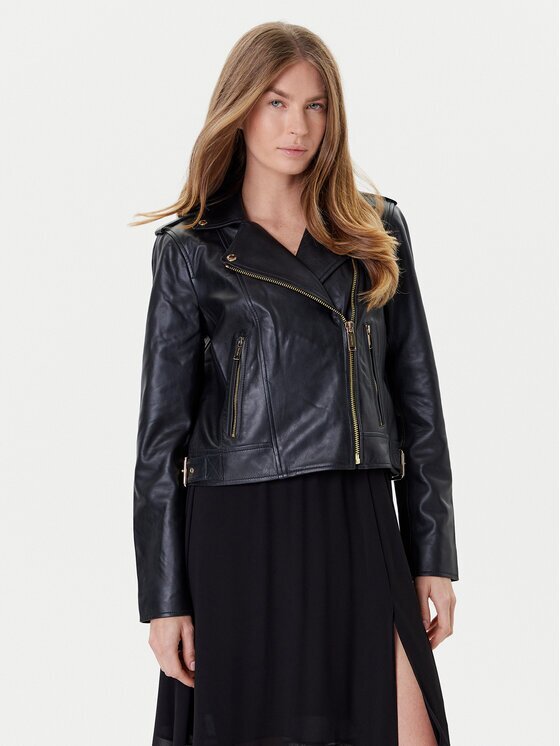 Michael Michael Kors Кожено яке MT520IE8RK Regular Fit