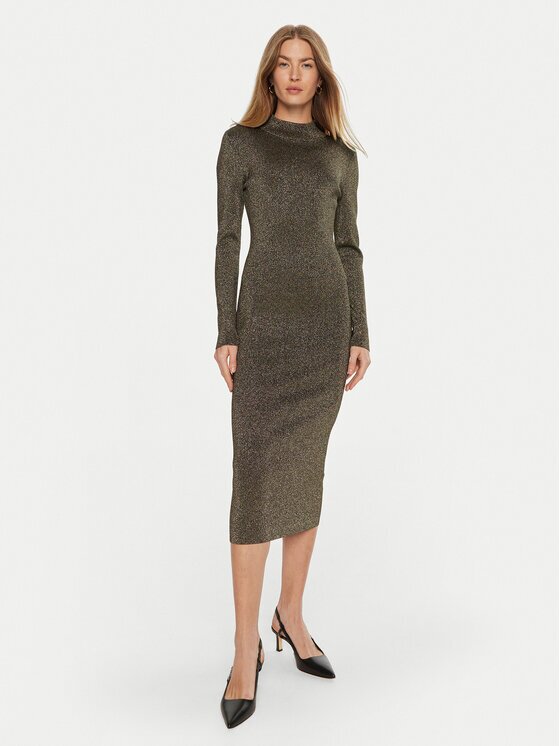 Michael Michael Kors Плетена рокля MF482KPAFB Slim Fit
