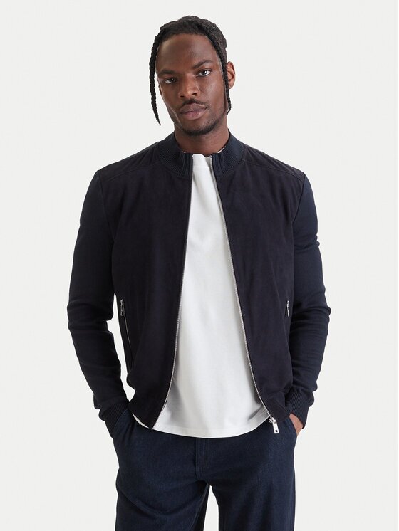 Milestone Кожено яке 61163860755 Slim Fit