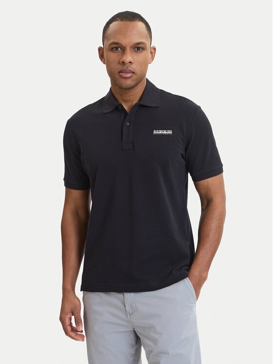Napapijri Тениска с яка и копчета E-Small Box NP0A88TQ Relaxed Fit