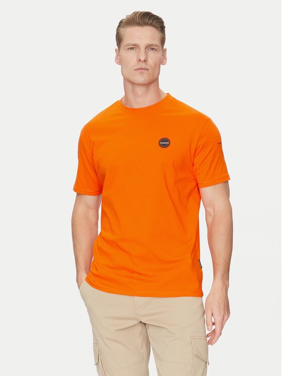 Napapijri Тишърт S-Badge NP0A4I3N Оранжев Regular Fit