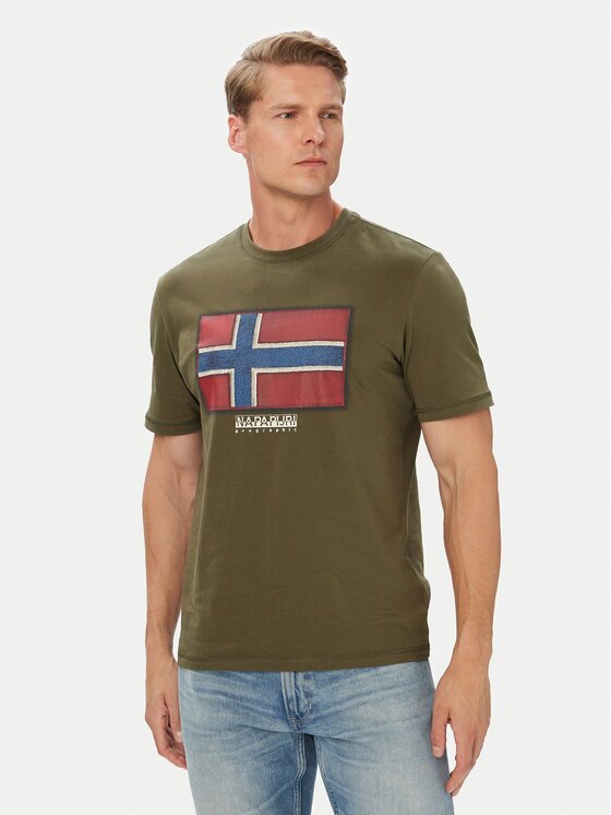 Napapijri Тишърт S-Flag Tiki Ss NP0A8A6IG1F1 Regular Fit