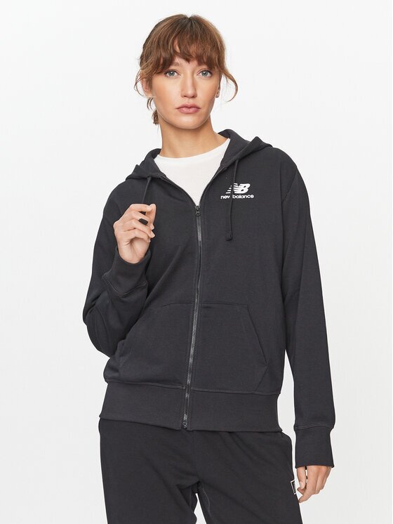 New Balance Суитшърт NB Essentials Stacked Logo Full Zip Hoodie WJ31530 Regular Fit