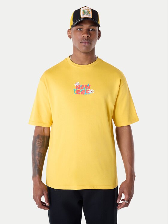 New Era Тишърт 60596304 Жълт Regular Fit