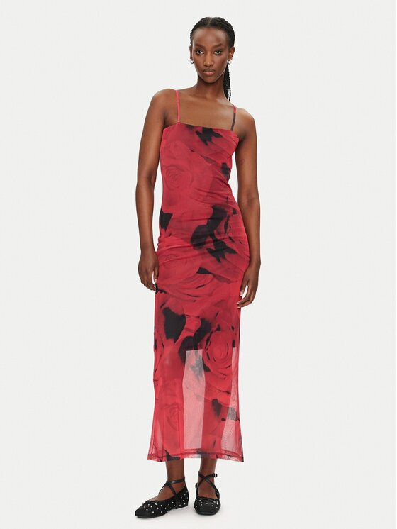 Noisy May Лятна рокля Rosa 27033451 Червен Slim Fit