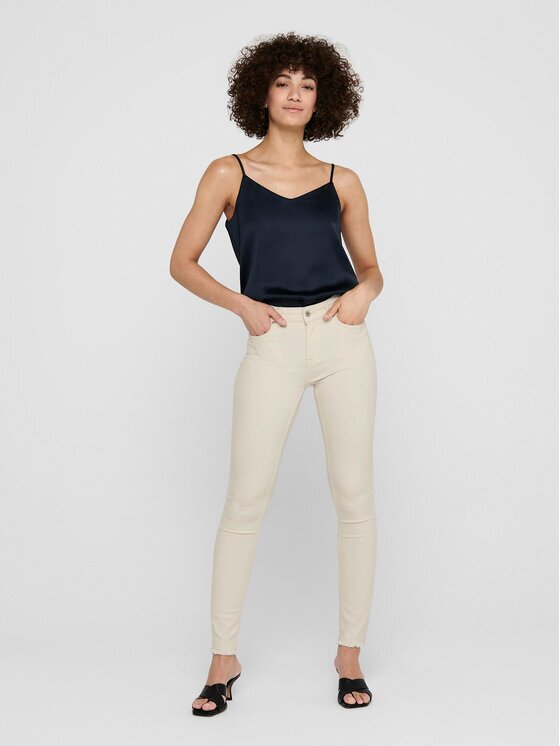 Only Дънки 15218655 Екрю Skinny Fit