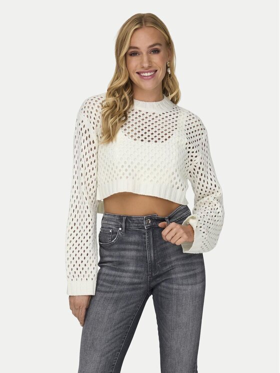 Only Пуловер Milla 15300575 Екрю Regular Fit