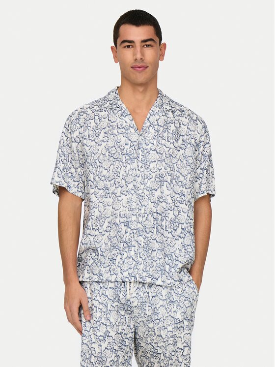 Only & Sons Риза Dash 22032733 Екрю Regular Fit