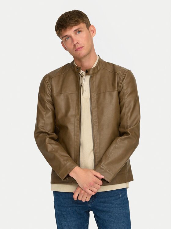 Only & Sons Яке от имитация на кожа Mike 22012339 Regular Fit