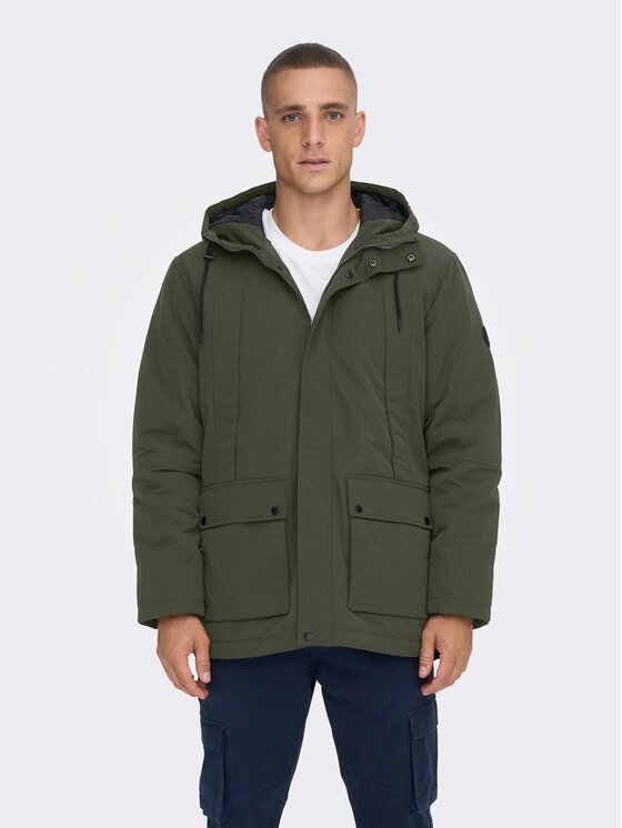 Only & Sons Зимно яке 22022654 Сив Regular Fit